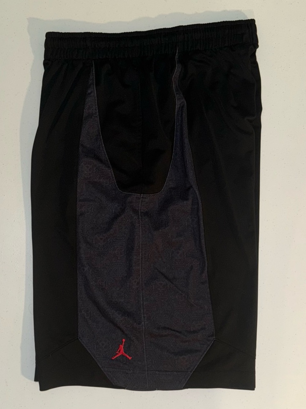 Jordan Dri-Fit Black and Gray Pattern Basketball Shorts Men’s Size Large